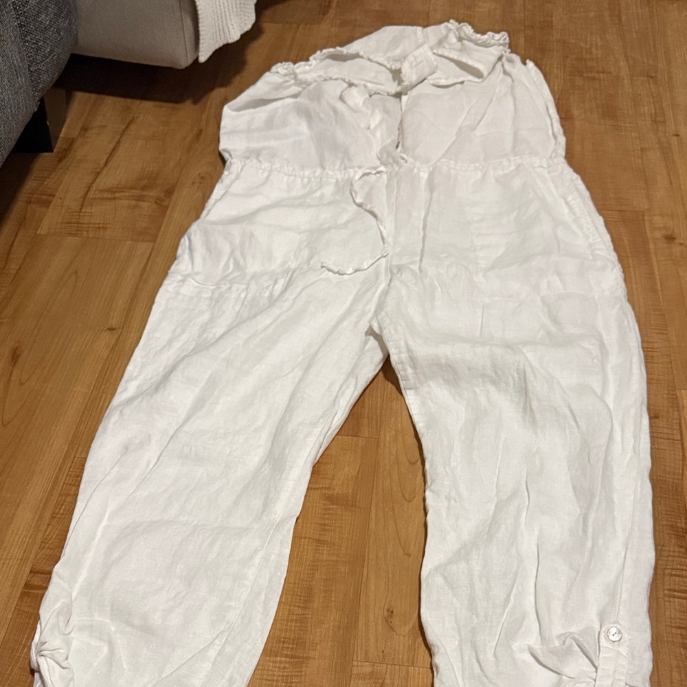 White Linen Jumpsuit